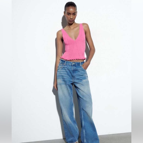 [ ₹880 ] Zara Ribbed Top - Picture 4 of 8